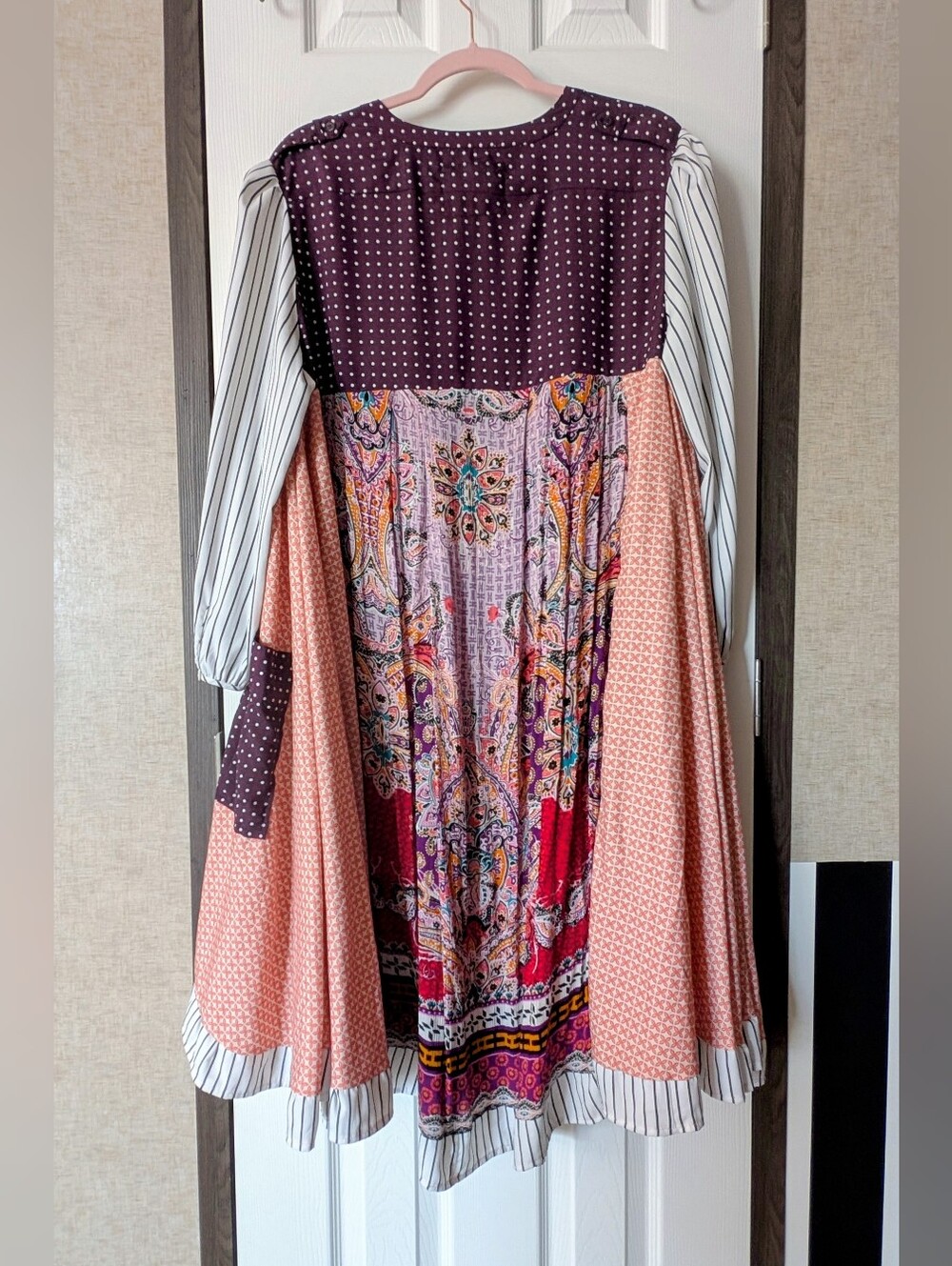OOAK Handmade Boho Patchwork Maxi Duster Cardigan Jacket - Mixed Print Artisan - Picture 2 of 6